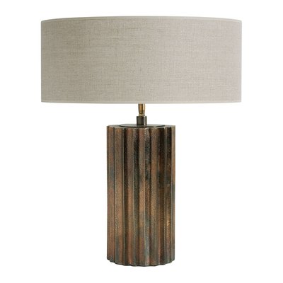Pied de lampe métal finition laiton antique dia 15x34 BLANC D’IVOIRE
