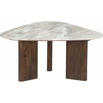 Table basse en marbre et manguier RECOLLECTION