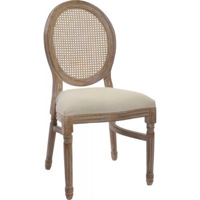 Chaise de cuisine en bois et lin RECOLLECTION