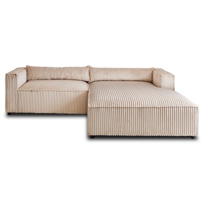 Canapé d'Angle droit en Velours grosses côtes 4 places - ELA LISA DESIGN