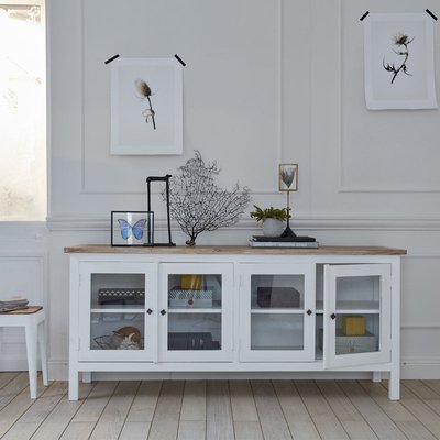 Buffet en acajou massif en teck 180 cm  LONDRES BERAH GETAH