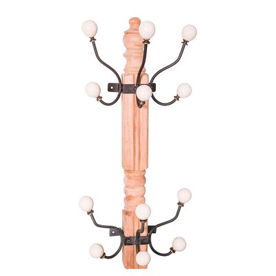 Portemanteau mural bois et métal 25x11x56cm WADIGA
