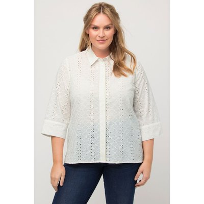 Chemisier, broderie ajourée, col chemise ULLA POPKEN