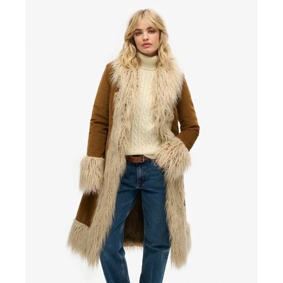 Manteau afghan long avec doublure en imitation fourrure SUPERDRY