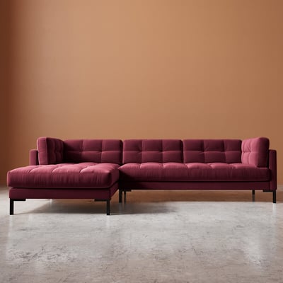 Landau Easy Velvet Corner Chaise Sofa SWOON