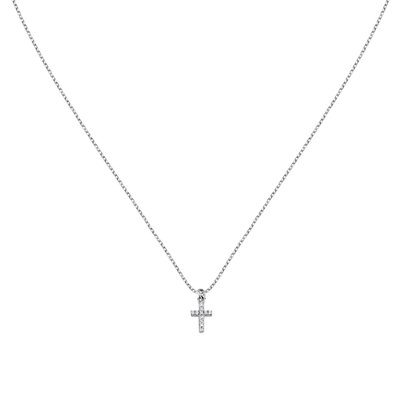 Collier en acier, cristaux, SILVER LA PETITE STORY