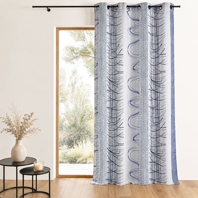 Rideau en jacquard à rayures verticales aux imprimés graphiques HOME MAISON