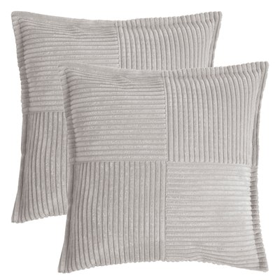 Housses de coussin velours cotelé SHARA PATCH-Lot de 2 MAGMA HEIMTEX