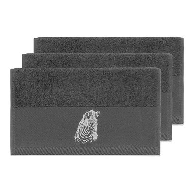 Lot de 3 serviettes invité ZEBRA SENSEI MAISON