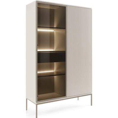 Vitrine haute TOSENA avec LED et tiroir RECOLLECTION