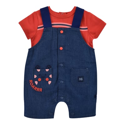Tee shirt salopette en jean emilien SUCRE D'ORGE