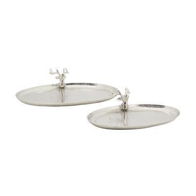 Plateaux ovales en aluminium Cerf (lot de 2) AUBRY GASPARD
