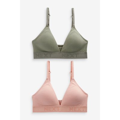 Brassières triangles avec logo, lot de 2 NEXT