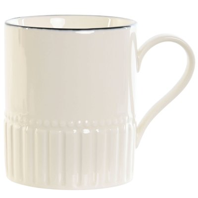 Mug en porcelaine blanche et noir 400ml WADIGA