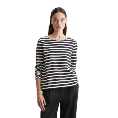 T-shirt long à rayures relaxed en jersey de coton organique MARC O'POLO