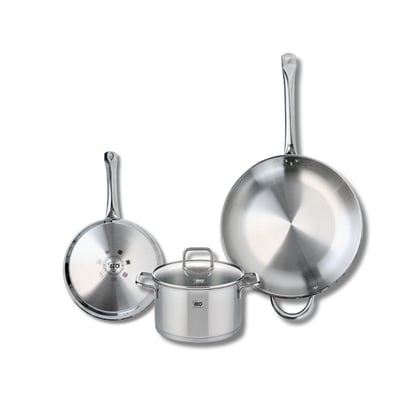 Batterie 2 poêles 24/32cm + 1 faitout 20cm PROFI CITRIN ELO