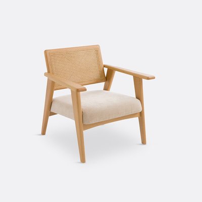 Fauteuil in beukenhout en vlechtwerk, Lons LA REDOUTE INTERIEURS