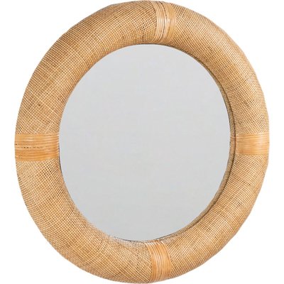 Miroir rond en rotin naturel esprit bohème élégant RECOLLECTION