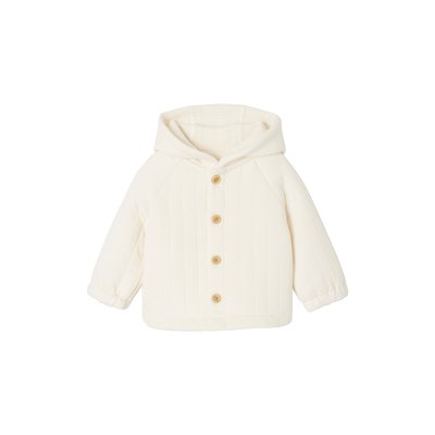 Cardigan naissance à capuche en molleton matelassé VERTBAUDET