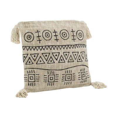 Coussin en jute et coton brodé AUBRY GASPARD