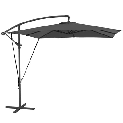 Parasol de terrasse à pied déporté Métal Gris OUTSUNNY
