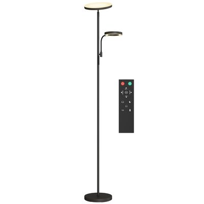 Lampadaire LED 42W dimmable 2700K-6500K 4 couleurs 4 modes télécommande noir HOMCOM