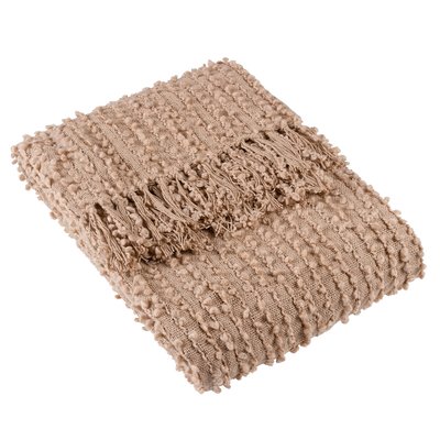 Arvo Linear Boucle Yarn Fringed Throw 130x180cm HÖEM