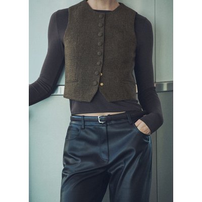 Gilet laine micro pied-de-poule MANGO