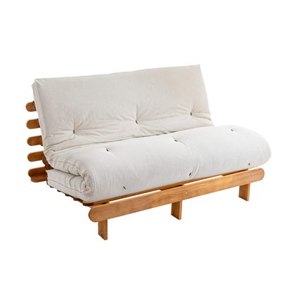 Ensemble matelas futon en coton et structure en bois massif naturel TERRE DE NUIT