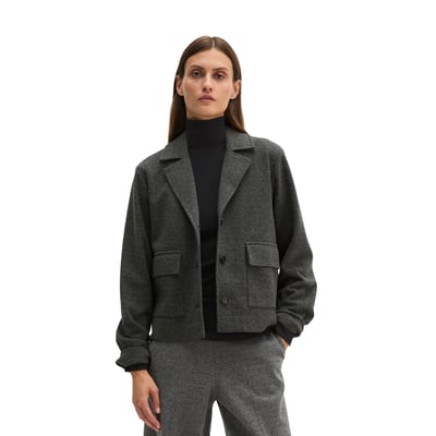 Blazer court en jersey de tweed Mélange extensible de coton bio, polyester et viscose MARC O'POLO
