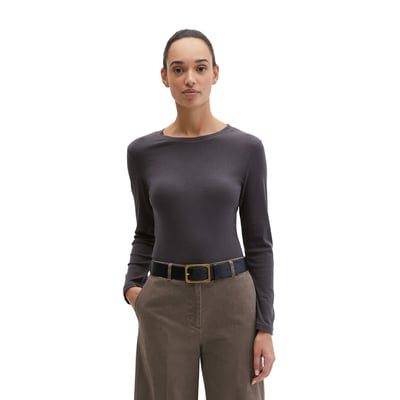 T-shirt à manches longues slim garment-dyed en jersey côtelé MARC O'POLO