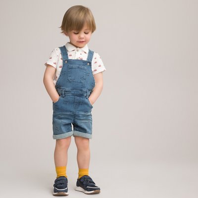 Salopette courte en jean imprimée LA REDOUTE COLLECTIONS