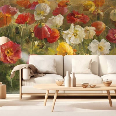Papier peint champ de fleurs sauvages HEXOA