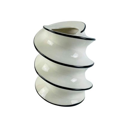 Vase spirale blanc et noir H18,5 cm PIER IMPORT