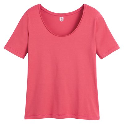 Cotton Scoop Neck T-Shirt with Short Sleeves LA REDOUTE COLLECTIONS