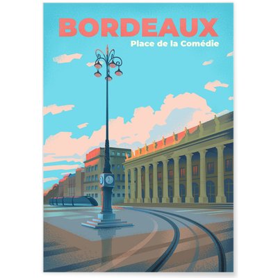 Affiche ville Bordeaux - Place de la Comédie L'AFFICHERIE