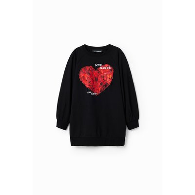 Robe sweat-shirt cœur - BLACK - 11/12 DESIGUAL