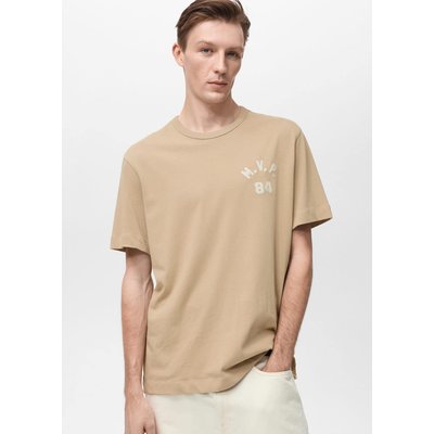 T-shirt coton détail brodé MANGO MAN