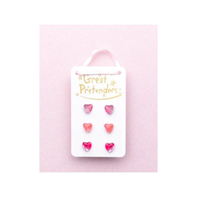 Boucles d'oreilles Boutique Holo Heart Studded, 3 paires GREAT PRETENDERS