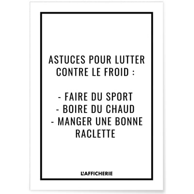 Affiche 'Astuces contre le froid' L'AFFICHERIE