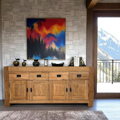 Buffet bahut style campagne chêne massif 193 cm FJORD PIER IMPORT