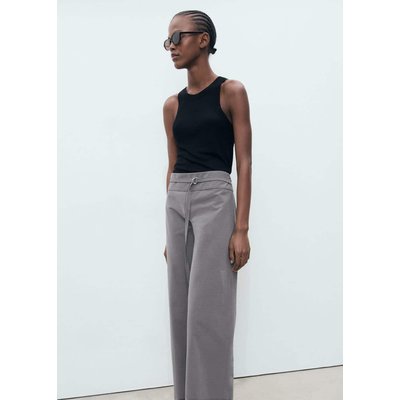 Pantalon droit ceinture fine MANGO