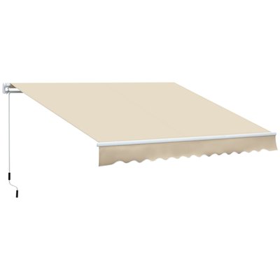Store banne manuel rétractable alu. 3,5L x 2,5l (avancée) m OUTSUNNY