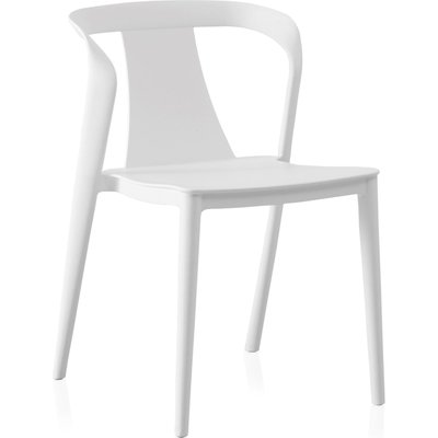 Chaise blanche design empilable en polypropylène assise métal RECOLLECTION