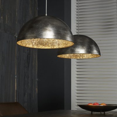 Suspension contemporaine 2 demi-sphères argent vieilli PIER IMPORT
