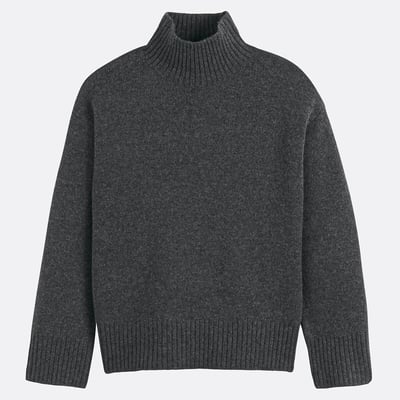 Шерстяной джемпер с высокой горловиной, крупная вязка LA REDOUTE COLLECTIONS
