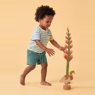 T-shirt manches courtes rayé en coton BIO GOTS BOUT'CHOU