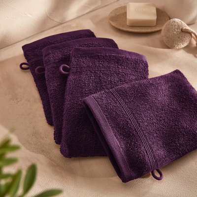 Lot 4 gants de toilette éponge bouclette, Zavara LA REDOUTE INTERIEURS