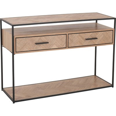 Console zigzag bois métal  avec deux tiroirs design élégant RECOLLECTION