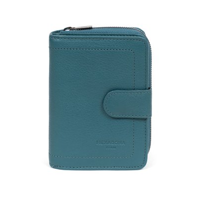 Portefeuille  2 volets  Stop RFID  Cuir SAUVAGE HEXAGONA